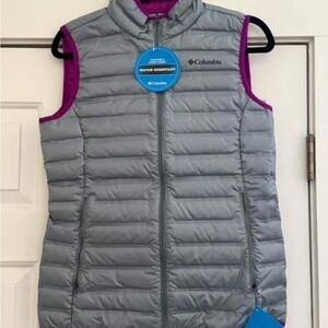 Columbia Gray and Purple Down Vest